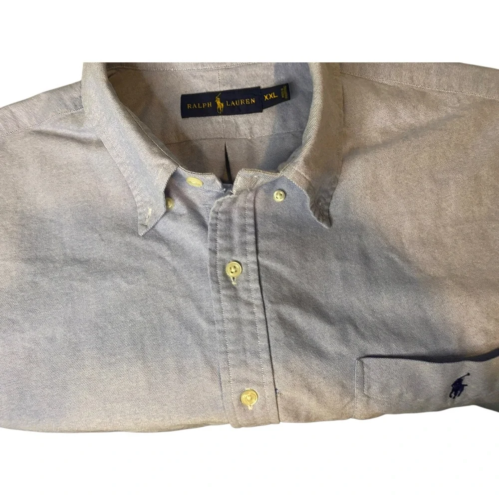 Polo Ralph Lauren Mens XXL Short Sleeve Chambray Shirt Bundle Green Blue Button